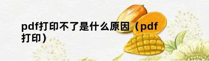 pdf打印不了是什么原因（pdf打印）